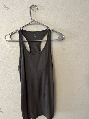 Gap Tank Women Top Size Large Gray Solid Sleeveless Tank Built In Bra