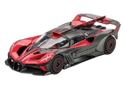 Bugatti Bolide Red and Carbon Fiber Limited Edition 1/64 Diecast Model Car Mini