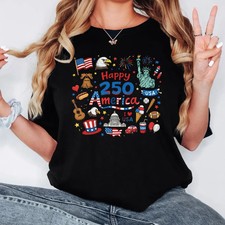 Patriotic America 250 Shirt 1776 2026 Years of Freedom USA Tee