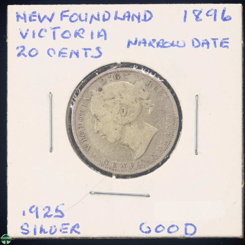 New Foundland 1896 Queen Victoria Silver 20 Cents - Good - KM#4 - Mint 125,000