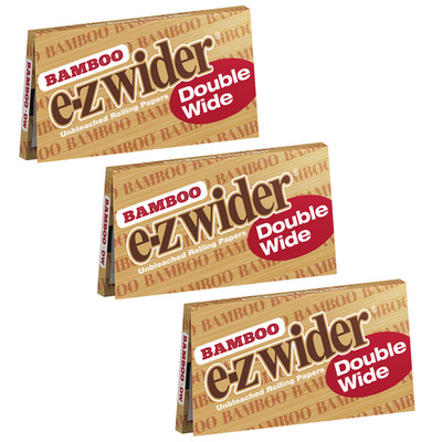 EZ Wider Bamboo Double Wide Cigarette Rolling Paper 72 Leaves Total (3 Pack)