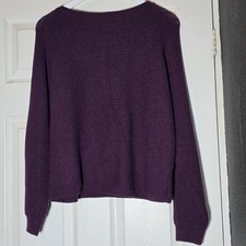 Lascana Womens Chunky Cable Knit Jumper Button Back Detail Size 12 Purple