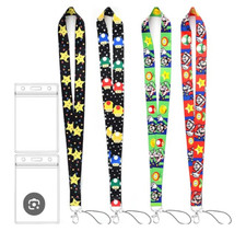 4-piece Mario Luigi star mushroom Lanyard set new