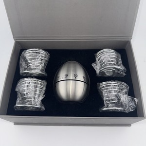 Egg Shaped Mechanical Countdown Timer with 4 Wire Egg Holders Gift Boxed