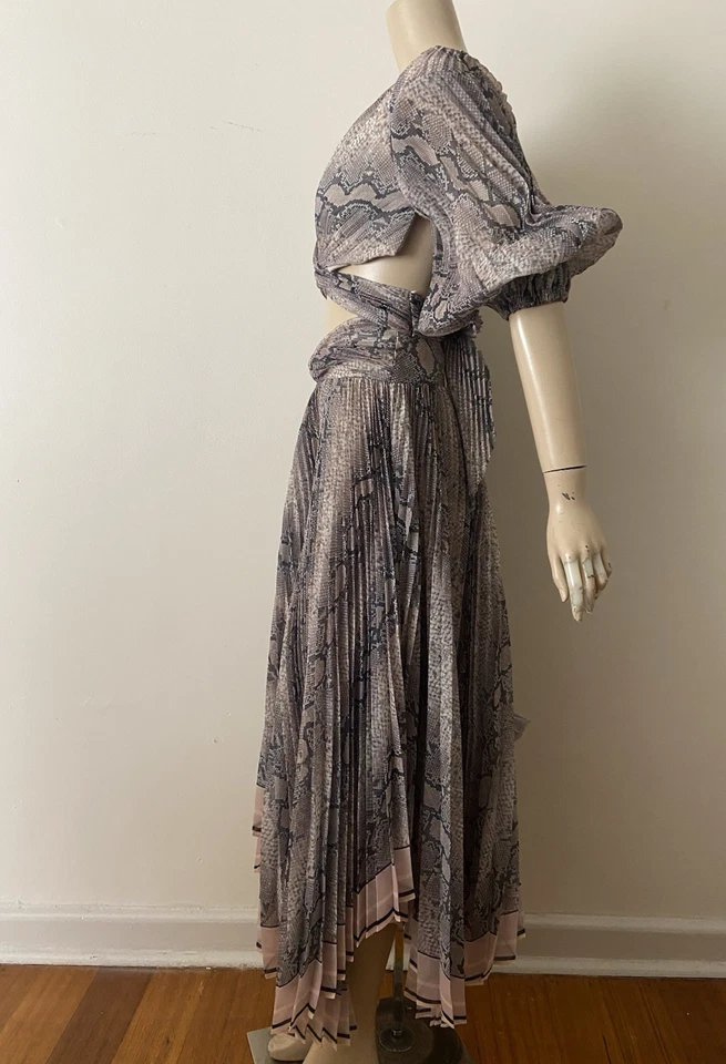 Conjunto de saia plissada e top cropped ZIMMERMANN Corsage Python tamanho 1 - Imagem 4 de 4