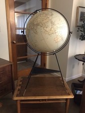 Vintage MCM Hammond Inflatable Globe On Tripod Stand 1950s Rare HTF