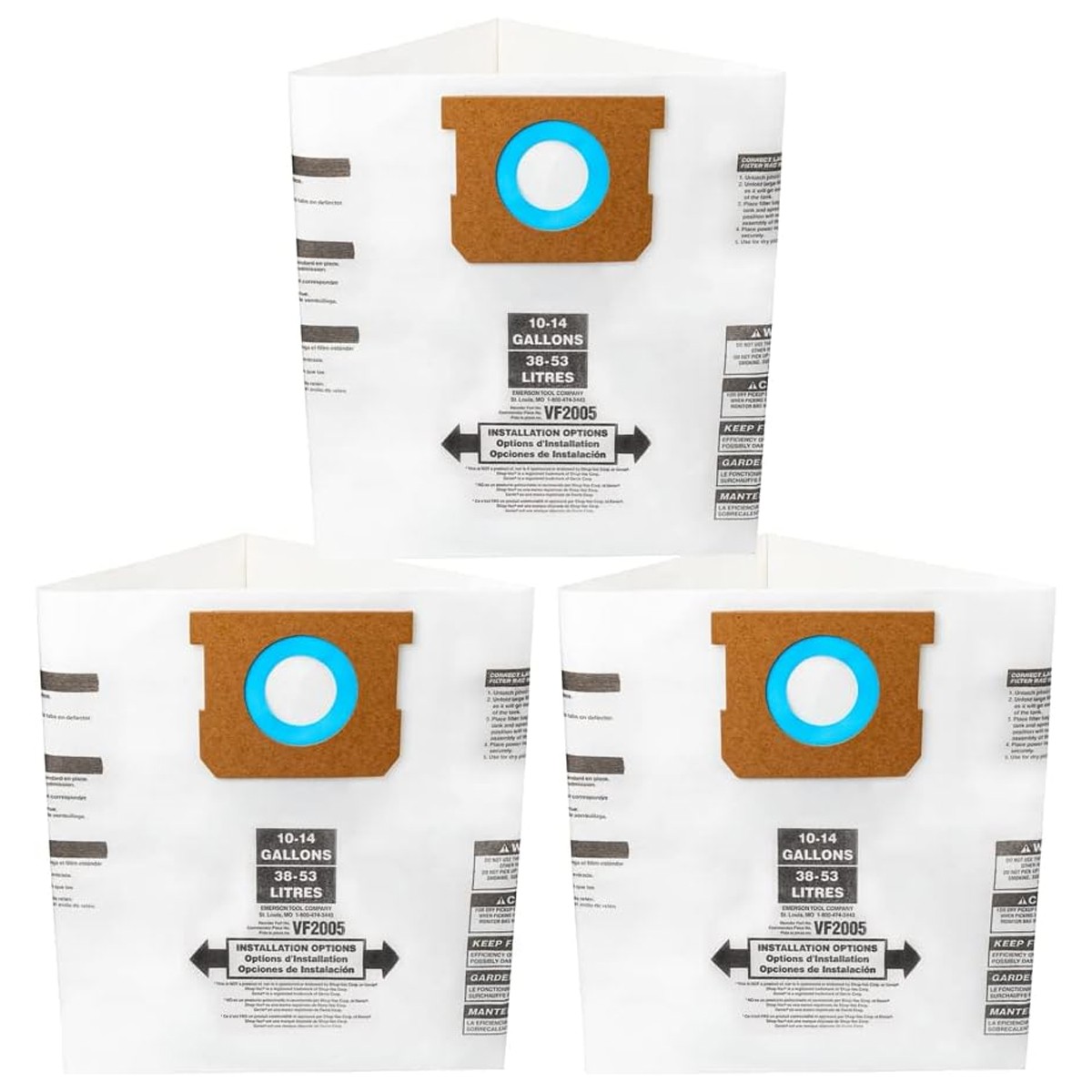 For Shop Vac Bags 10-14 Gallon, Type F 90662 9066200 9066233; Type I 90672