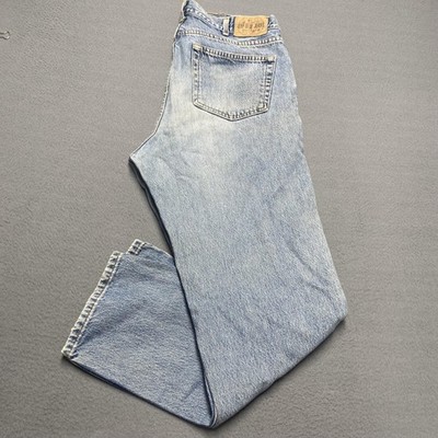 VTG Gap Easy Fit Jeans Mens 34x32 Blue Relaxed Straight Denim Light Wash USA 90s