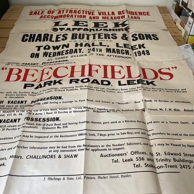 Altes Staffordshire Poster 1948 Lauch Beechfields Verkauf etc., Watson, Hine