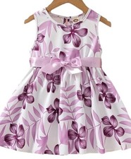 Girls Floral Sleeveless Dress with Belt - Vibrant Print Size 18-24M