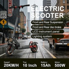 Dual-Shock 25MPH E-Scooter with APP Tech-Adult Xmas/Birthday Fantastic Gift 10"