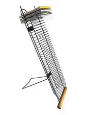 Black Metal & Wood CD Storage Tower Rack | Holds 40 CDs | Industrial Minimalist