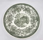 Vintage Budy Pottery Soup Bowl Green Transferware Per El Mente Rare Ukraine 9"