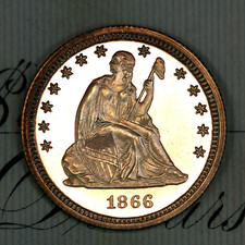 * 1866 ULTRA DCAM * PRISTINE++ GEM PROOF SEATED LIBERTY QUARTER *FROM COLLECTION