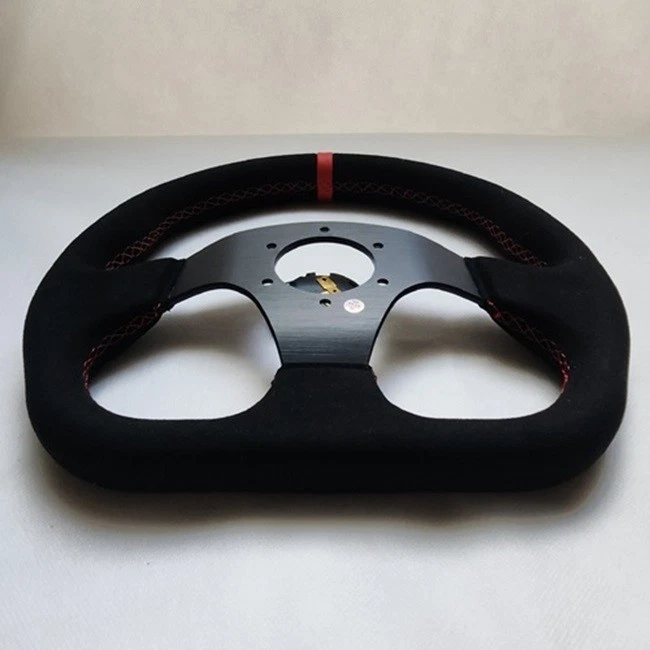 Volante deportivo callejero OMP cuero gamuza negro forma D 320 mm 12,5 pulgadas BSLRR Foto 4 de 4