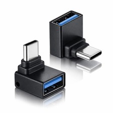 2 Pcs 90 Degree USB C to USB Adapter, Right Angle Type-C Male to USB-A Fem...
