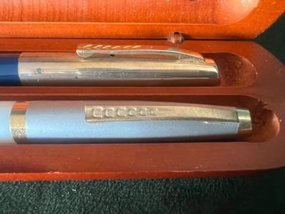 Blaue Und Weiße Kolben-Füller Schreiben Mit Vintage Tinte B
