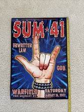 Sum 41 Poster Sum41 Warfield Unwritten Law GOB January 26, 2002