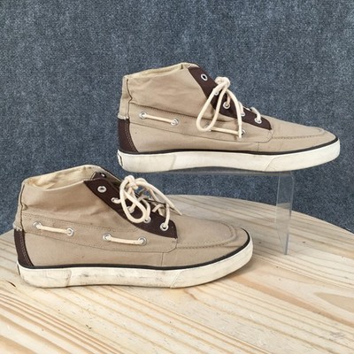 Polo Ralph Lauren Lander Shoes Mens 9.5 D Casual Sneakers Mid Top Canvas Brown