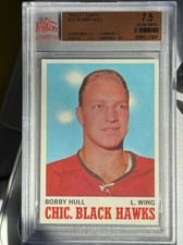 1970-71 Topps BOBBY HULL BVG 7.5 Grade Chicago Black Hawks Nearmint +
