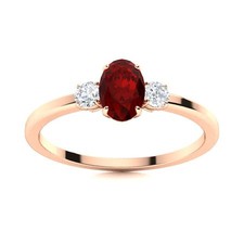 Womens day Sale Sterling Silver Natural Garnet Wife Three-Stone Ring