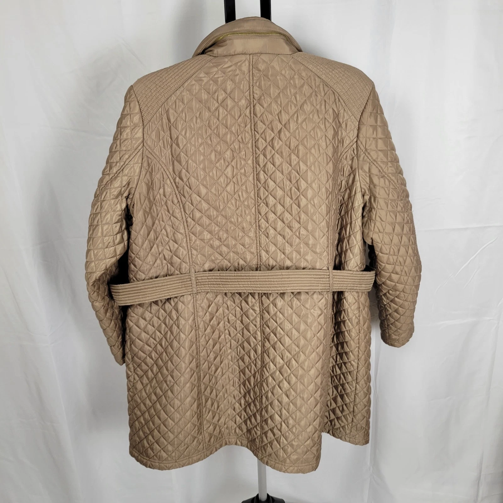 Cappotto giacca Michael Kors donna trapuntato con cintura marrone taglia 1X colore Husk