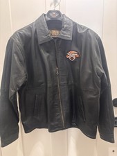 NY Cargo Premium Stock Leather Jacket Men&rsquo;s L Harley Davidson Eagle Patch