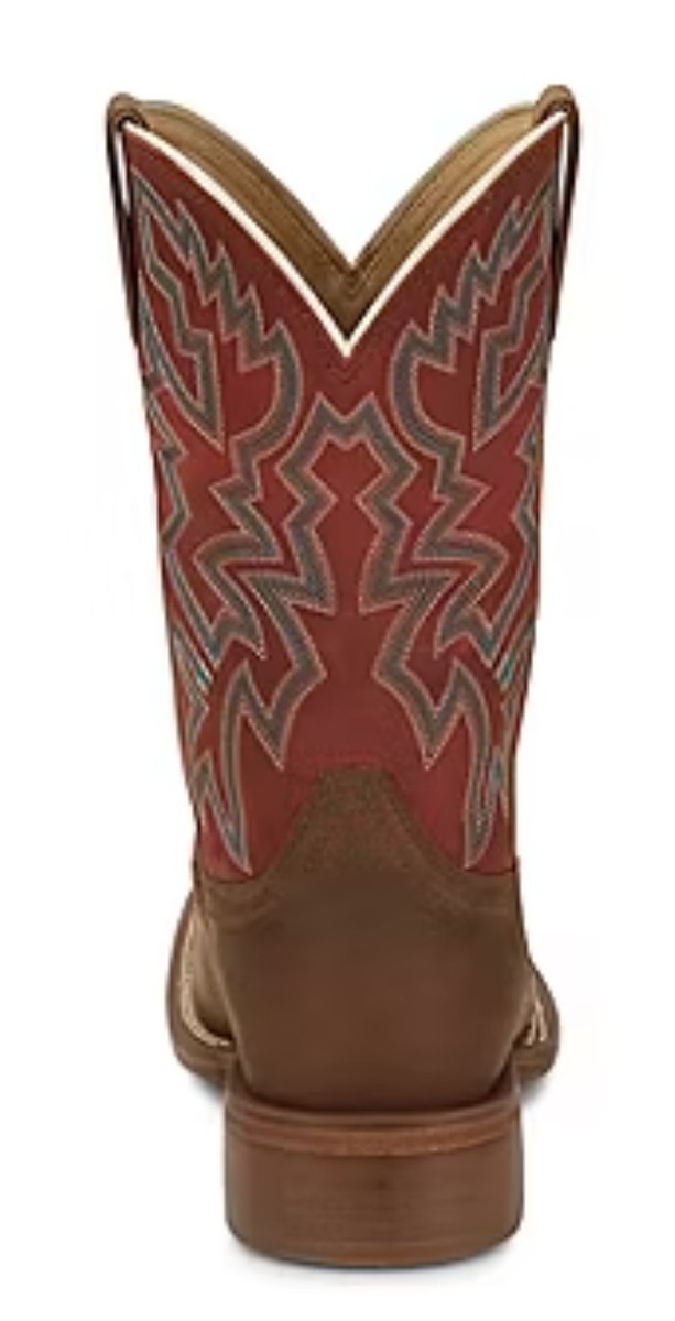 Justin Mens Jackpot Brown Cowhide Square Toe Leather Western  display picture 1