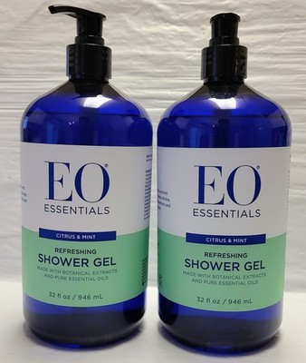 2X EO Essentials Refreshing Shower Gel Citrus & Mint 32 oz. Each Botanical Bath