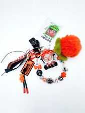 Handmade Authentic Skullpanda beaded bag charm and keychain rhinestone accents