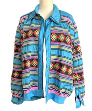 Vintage Handmade Seminole Indian Native American Jacket Mid Century Patchwork