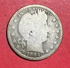 1894S US Barber SILVER Quarter "San Francisco" Mint! Lower Mintage! Good! Coin!