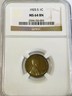1925 S Lincoln cent NGC MS64 BN San Francisco Lincoln Wheat