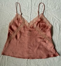 Victorias Secret Satin Babydoll Camisole Lace Trim Pink Vintage Y2K Fairy Small