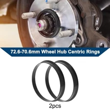 OD 66.1mm to ID 64.1mm Car Wheel Hub Centric Rings Black Polycarbonate 2 Pcs