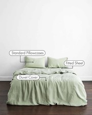 Bed Threads Sage Bedding Set French Flax Linen Queen 470