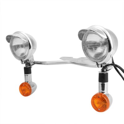 Turn Signal Fog Spot Passing Lights Bar For Harley Softail Dyna Sportster
