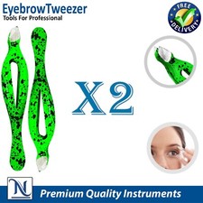 X2 Professional Eyebrow Tweezers   Slant Tip Stainless Steel Precision