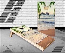 Dolphin Jumping Beach Cornhole Boards Bean Bag Toss Game