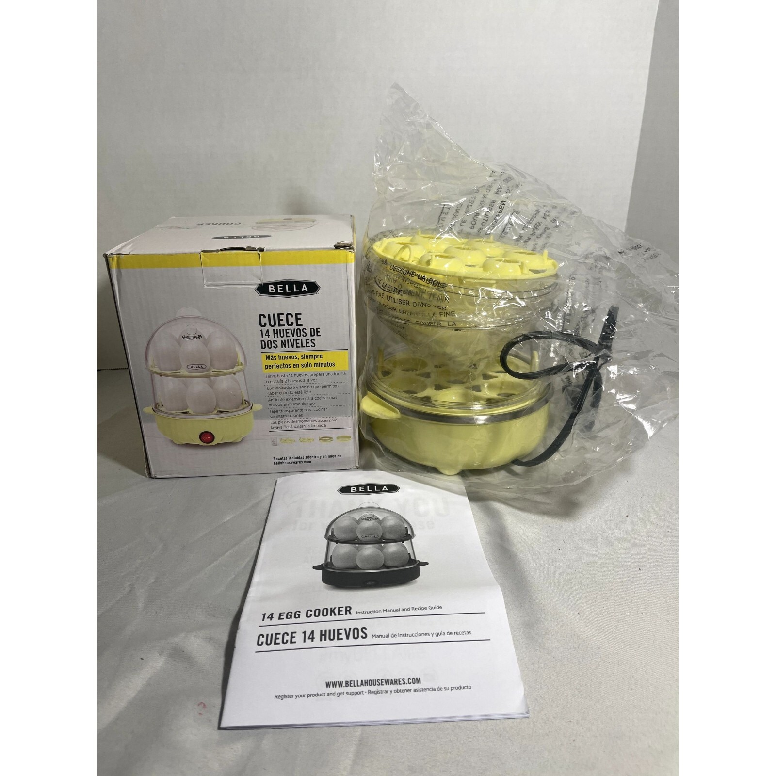 BELLA Double Tier Egg Cooker Boiler Rapid Maker Poacher Meal Prep 