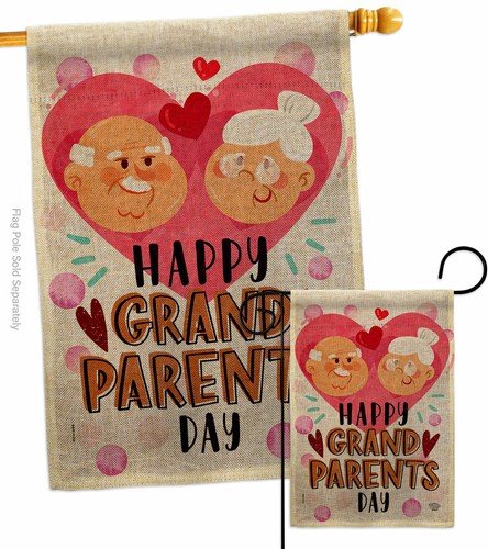 Happy Grandparents Day Sackleinen Garten Flagge Familie Großeltern Hof Haus Banner - Bild 4 von 19
