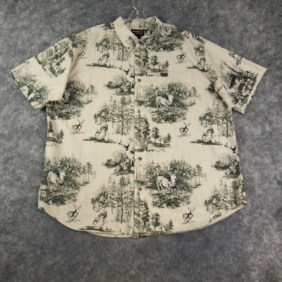 Guide Series Shirt Mens Extra Large Beige Deer Hunting Outdoors Short Sleeve *