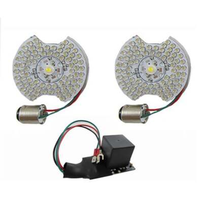 LED Turn Signal Kit Front Dual Color White/Amber W/ Flasher Module Mustang 65-68