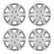 15" Silver Wheel Covers Snap On Full Hub Caps fit R15 Tire & Steel 4-pack