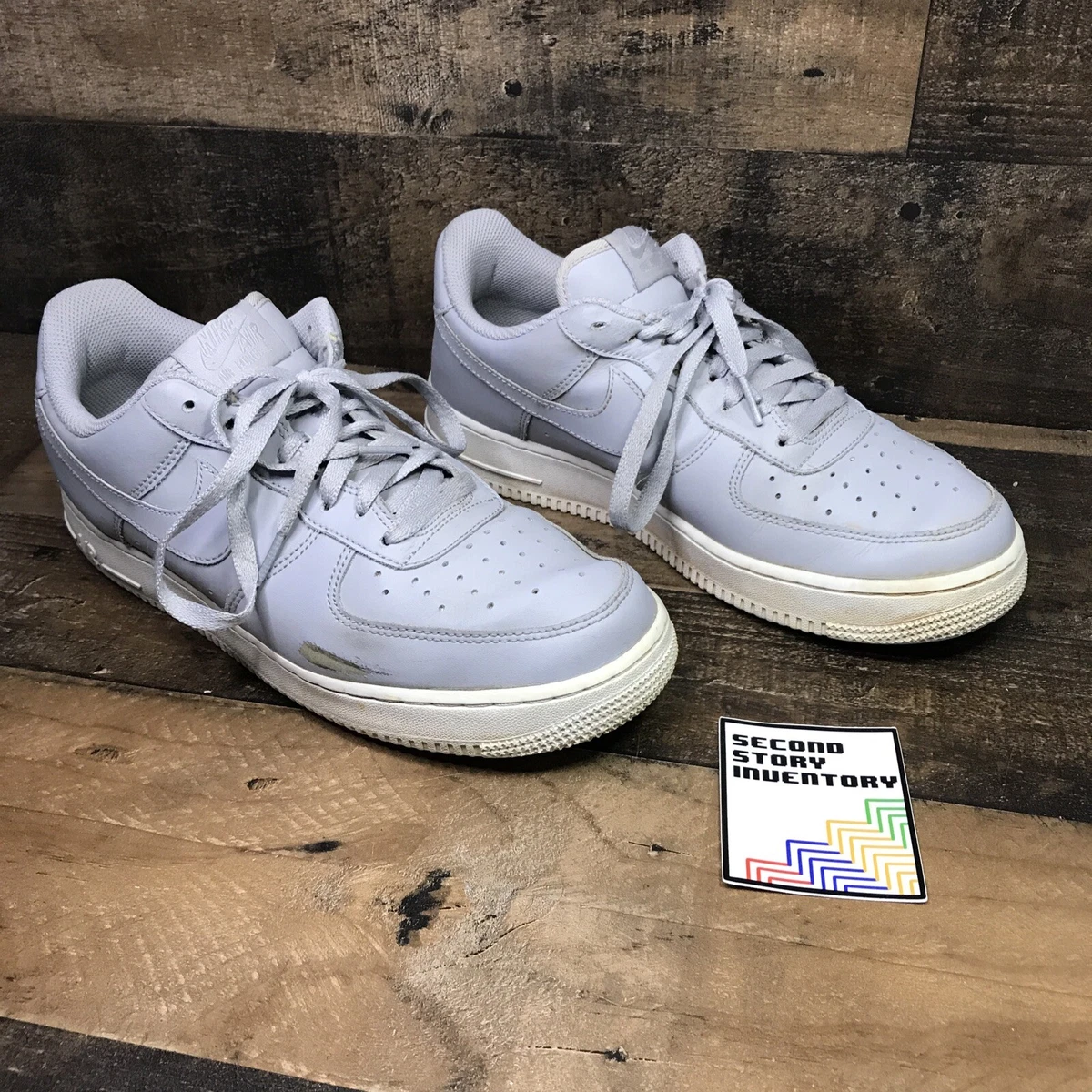 Nike Air Force 1 07 Wolf Grey Gray Low Top Lace Up Shoes Mens Sz