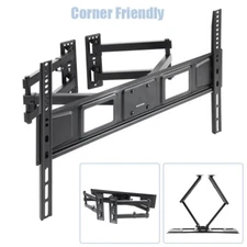 Full Motion TV Wall Mount Bracket Corner Friendly 32 39 40 42 49 50 55 60 65 70"