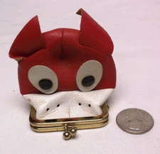 Vintage Japan Leather Dog Change Purse