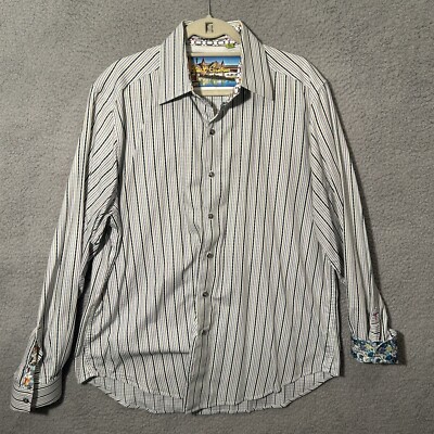 Robert Graham Classic Fit Villa Multicolor Striped Button Up Shirt Men's XL