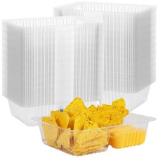DEXLO Nacho Trays Two-Compartment Small Separate Dips Sauces Toppings Food-Safe