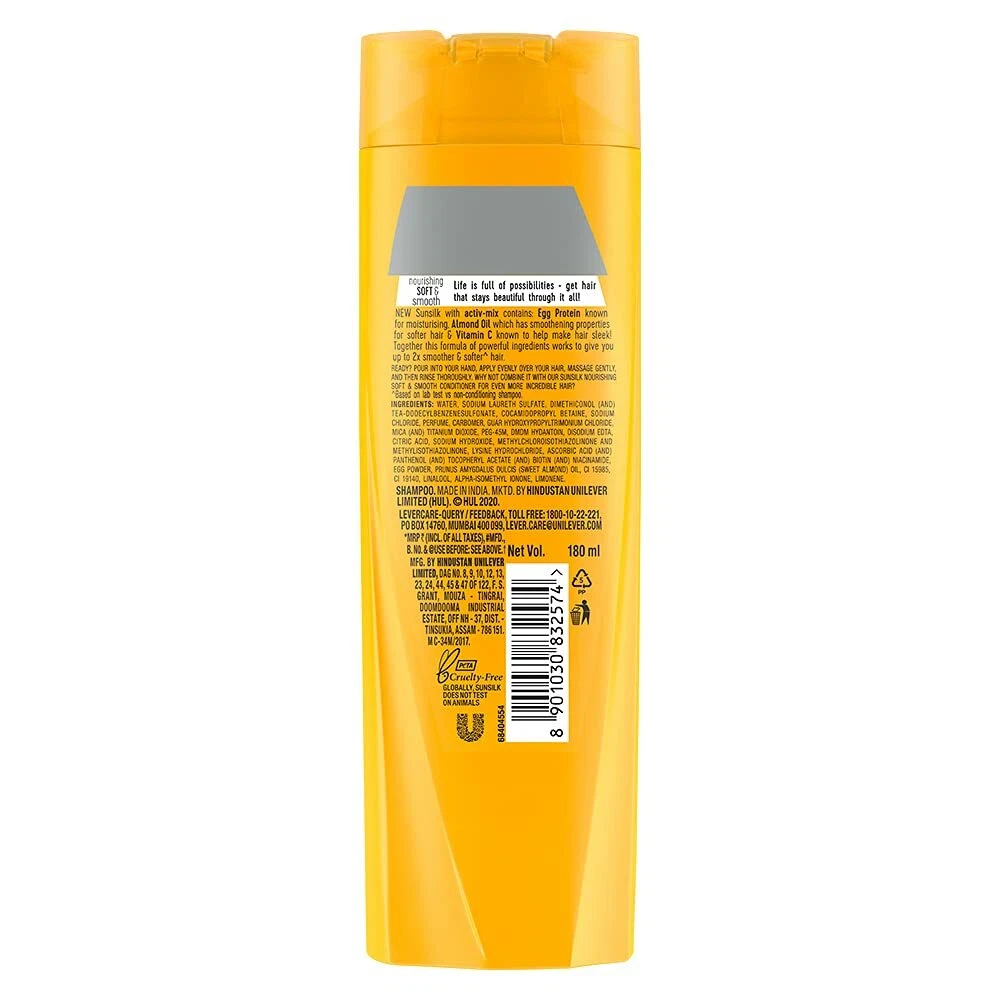 Sunsilk Nourishing Soft Smooth Shampoo 180ml Pack of 1 eBay